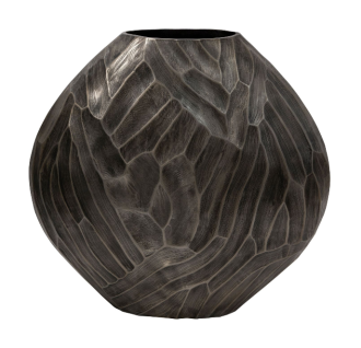 ALUMINUM HAMMERED VASE, SLV55CM