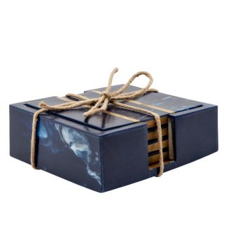 S/4 RESIN BLU COASTERS 15675-06