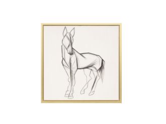 ELEGANT HORSE SKETCH HANDPNTD 119*119(CM)