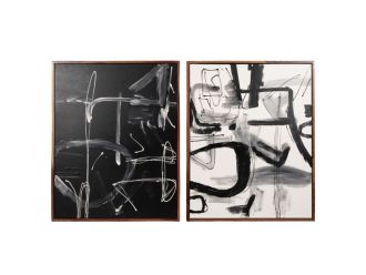 CONTEMPORARY ART HANDPNTD (S/2) 241*150(CM)
