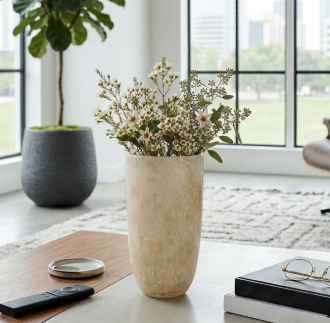 DURBAN VASE CRM GLS 30(CM)