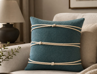 CUSHION ROPEDBLUGRN 50*50(CM)
